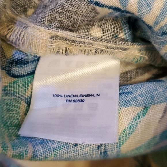 Land's End linen tropical print mid rise capris, 18W - Picture 4 of 11